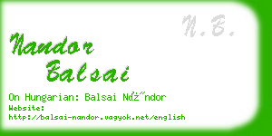 nandor balsai business card